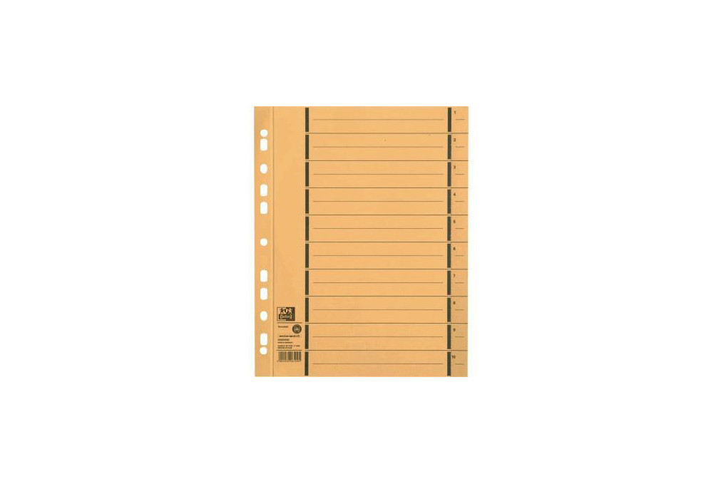 Oxford Trennblatt 400004666 DIN A4 250g Karton gelb 100 St. Pack.