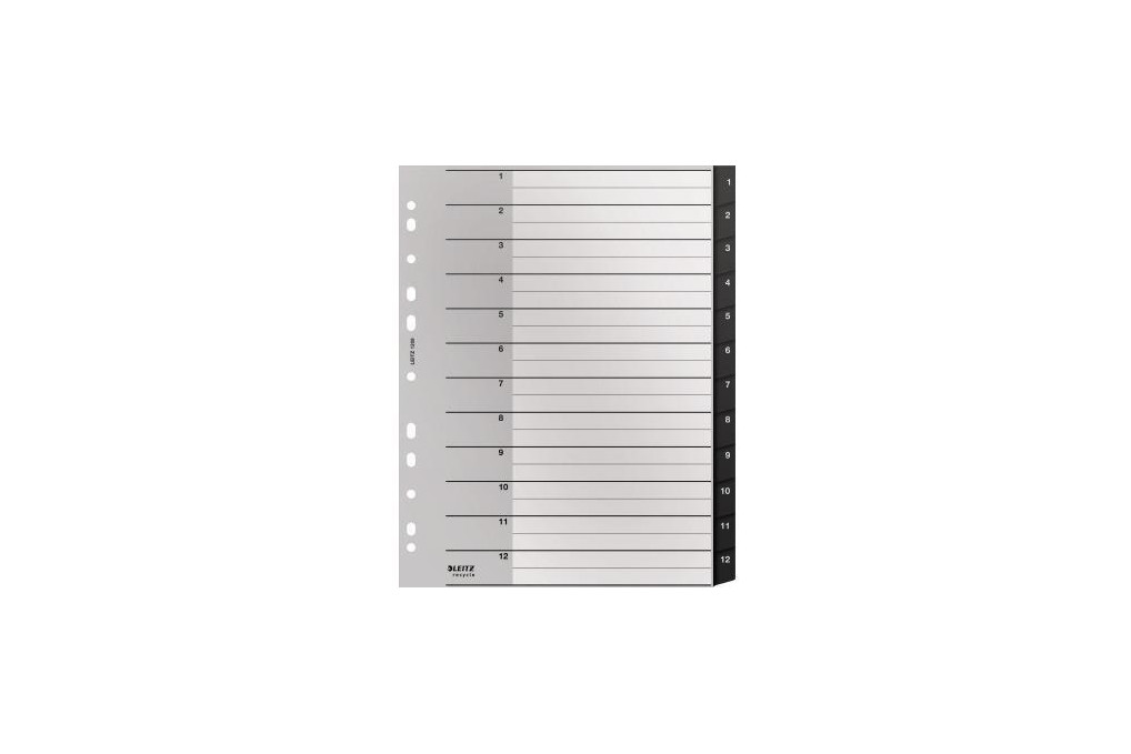 Leitz Register Recycle 12090000 A4 1 12 schwarz