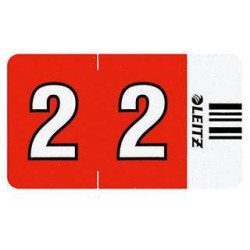 Leitz Ziffernsignal 2 Orgacolor 66020000 23x30mm rt 100 St. Pack. Leitz Ziffernsignal 2 Orgacolor 66020000 23x30mm rt 100 St. Pack.
