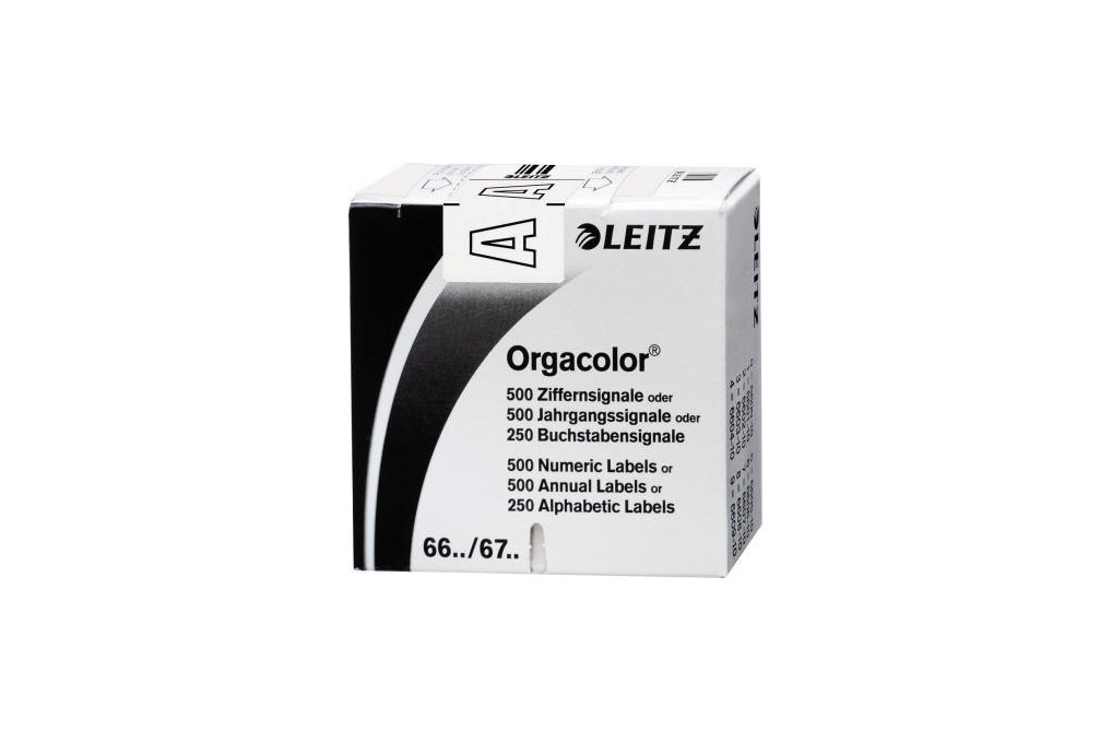 Leitz Buchstabensignal Orgacolor 66101000 A weiß 250 St. Pack.