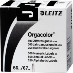 Leitz Buchstabensignal Orgacolor 66191000 J schwarz 250 St. Pack.