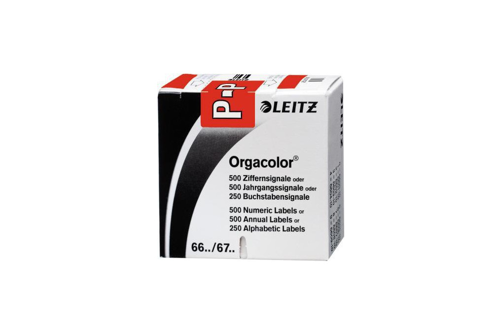 Leitz Buchstabensignal Orgacolor 66251000 P rot 250 St. Pack. Leitz Buchstabensignal Orgacolor 66251000 P rot 250 St. Pack.