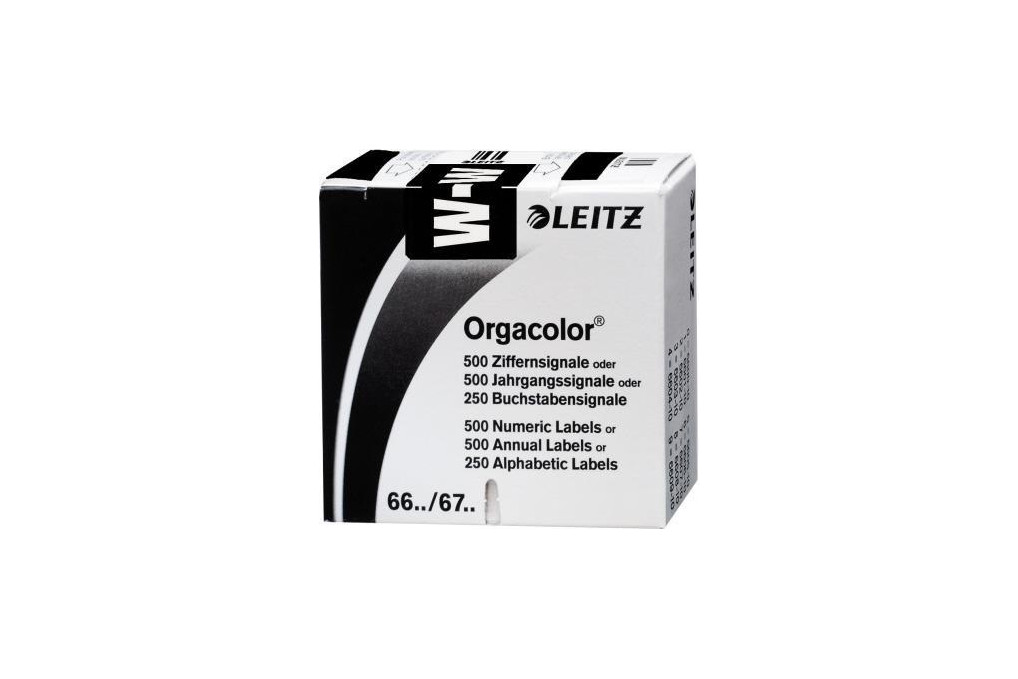 Leitz Buchstabensignal Orgacolor 66321000 W schwarz 250 St, Pack.