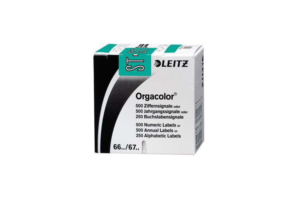 Leitz Buchstabensignal Orgacolor 66371000 ST türkis 250 St. Pack.