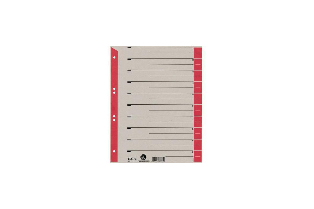 Leitz Trennblatt 16523025 DIN A4 Karton Tab rot 25 St. Pack.