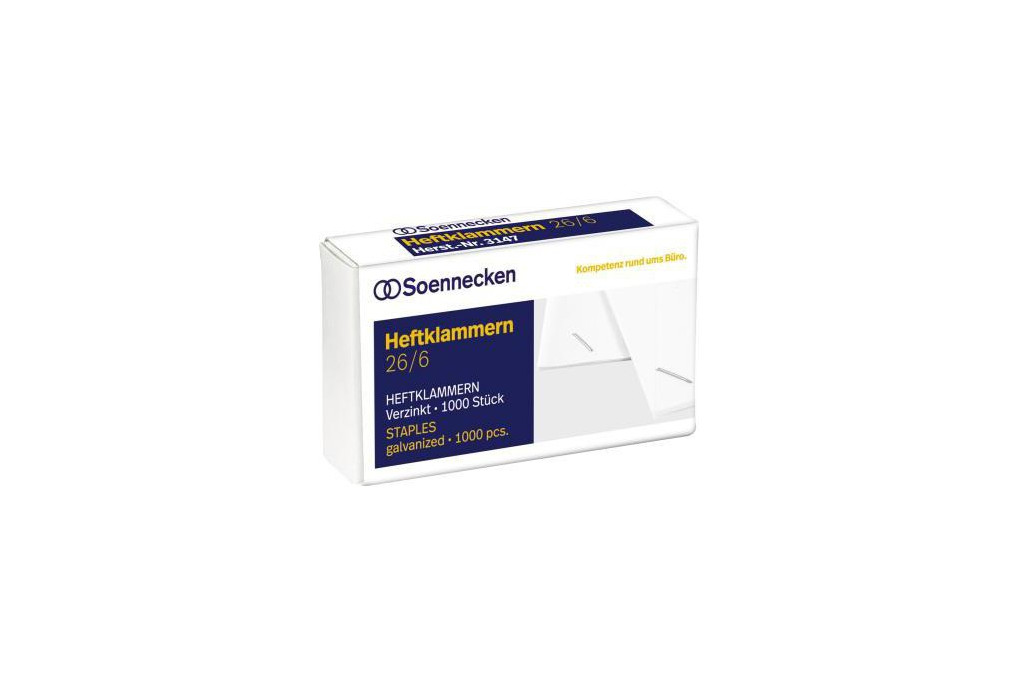 Soennecken Heftklammern 3147 26 6 verzinkt 1.000 St. Pack.