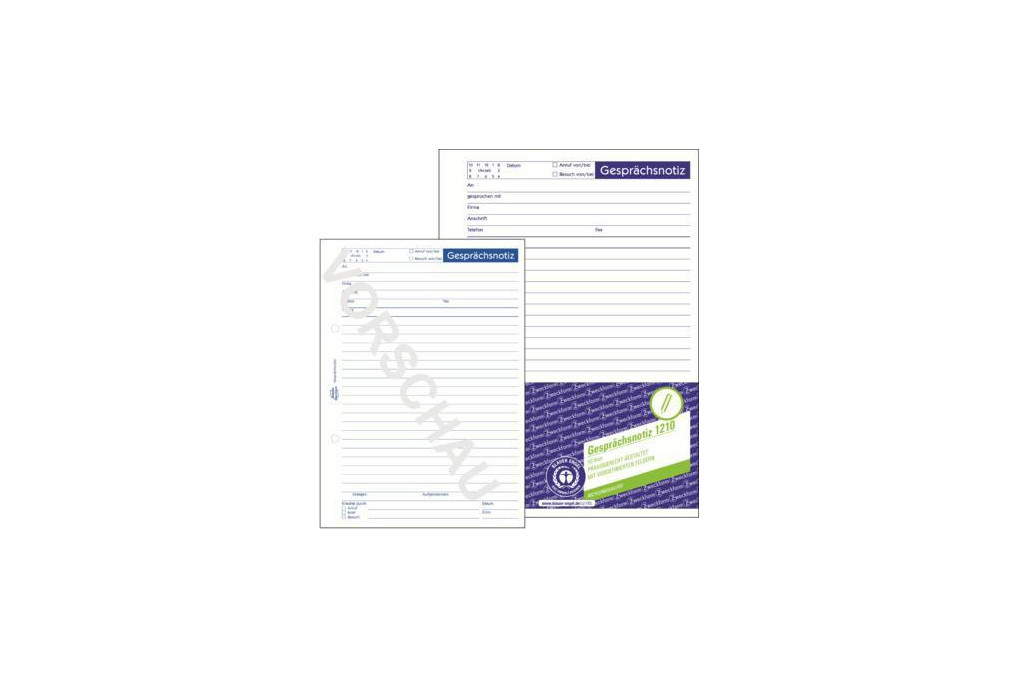 Avery Zweckform Gesprächsnotiz 1210 DIN A5 Recyling Block 50Blatt weiß