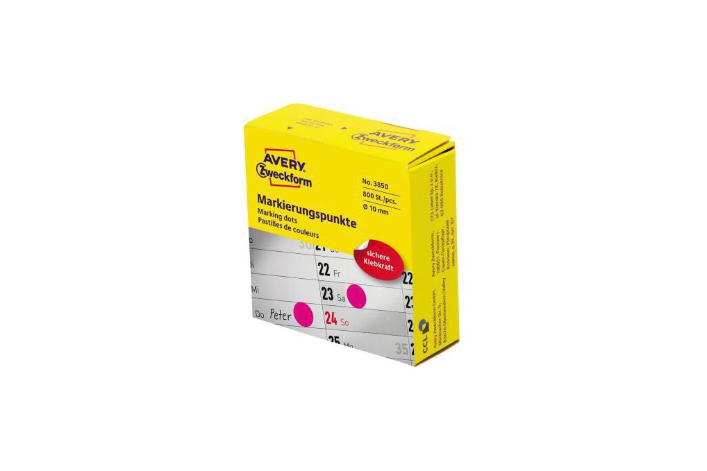 Avery Zweckform Markierungspunkt 3850 10mm magenta 800 St. Pack.