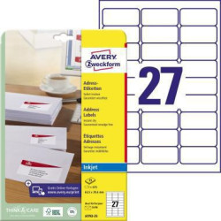 Avery Zweckform Etikett J4792 25 63,5x29,6mm ws 675 St. Pack.
