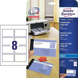 Avery Zweckform Visitenkarte C32015 25 85x54mm ws 200 St. Pack. Avery Zweckform Visitenkarte C32015 25 85x54mm ws 200 St. Pack.