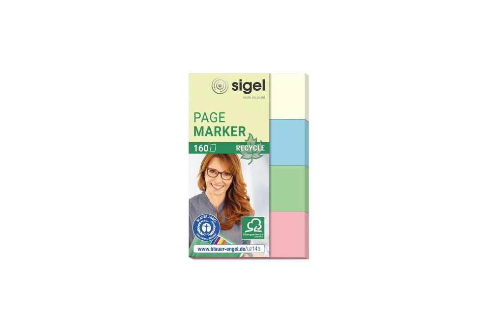 SIGEL Haftmarker Recycle HN604 20x50mm farbig sortiert 4 St. Pack.