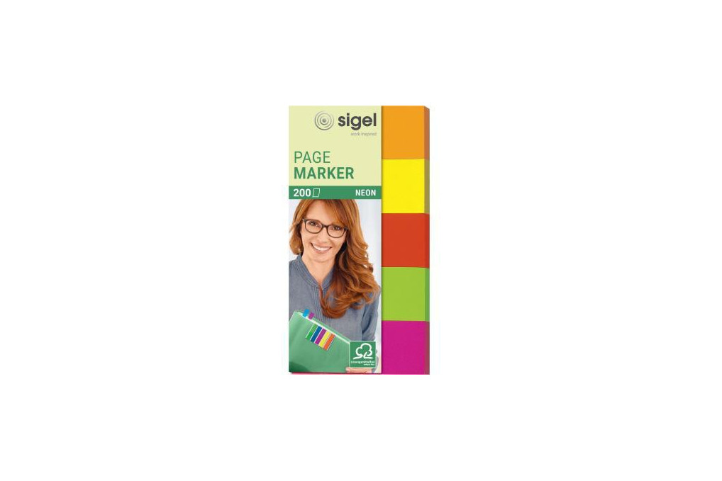 SIGEL Haftmarker Neon HN650 20x50mm farbig sortiert 5 St. Pack