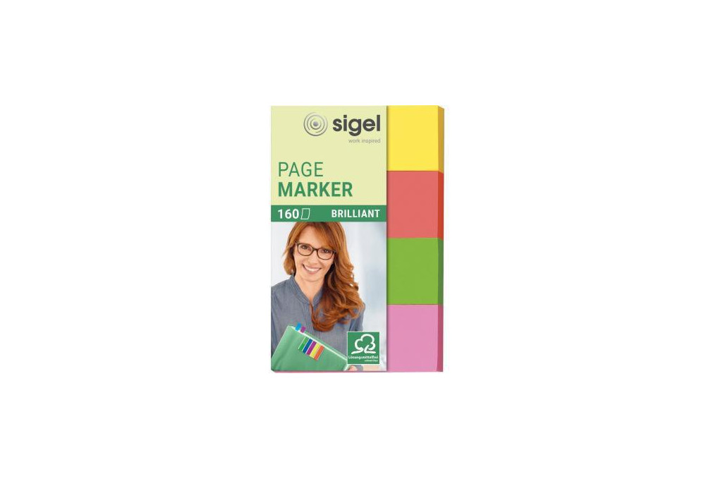 SIGEL Haftmarker Brillant HN630 20x50mm farbig sortiert 4 St. Pack.