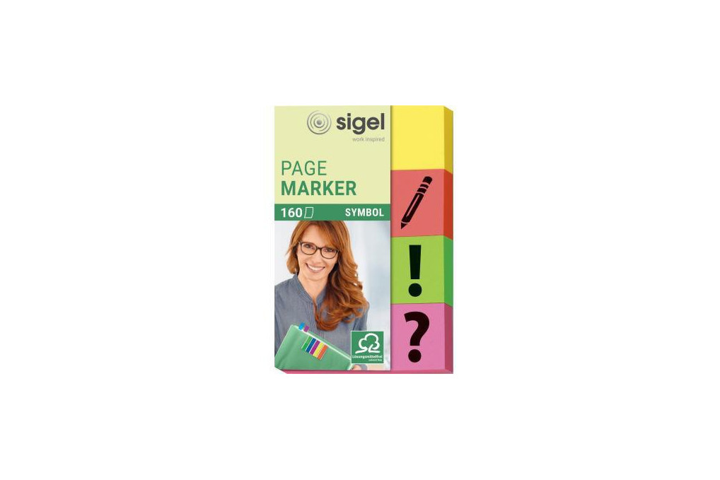 SIGEL Haftmarker HN635 gelb · orange,grün,pink 4 x 40 Bl. Pack.