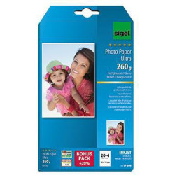 SIGEL Inkjetpapier ULTRA IP606 10x15cm hochglänzend 24 Bl. Pack.