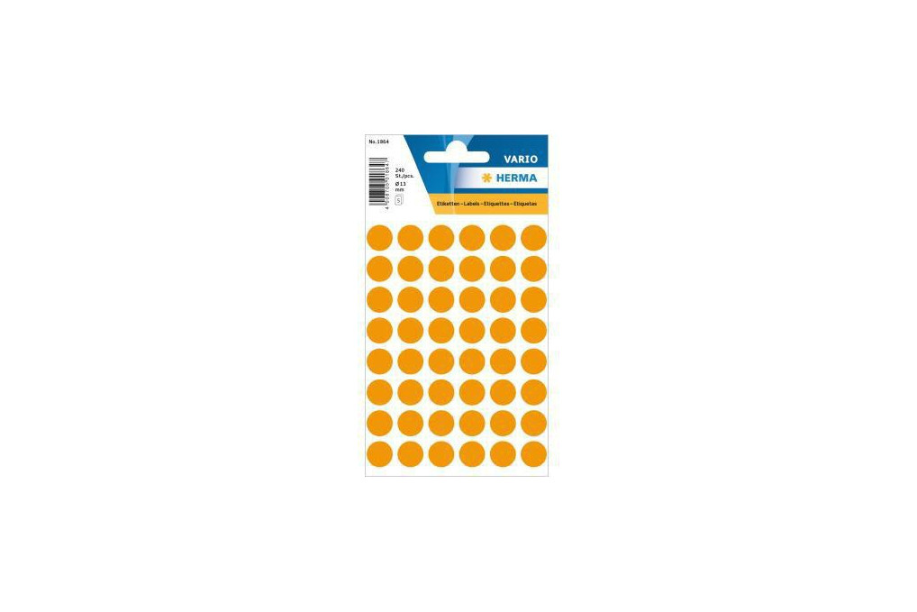 HERMA Markierungspunkt 1864 13mm leuchtorange 240 St. Pack.