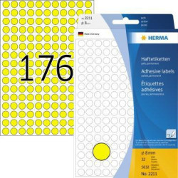 HERMA Markierungspunkt 2211 8mm Papier gelb 5.632 St. Pack. HERMA Markierungspunkt 2211 8mm Papier gelb 5.632 St. Pack.