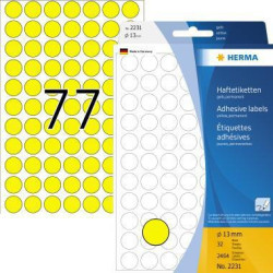 HERMA Markierungspunkt 2231 13mm Papier gelb 2.464 St. Pack. HERMA Markierungspunkt 2231 13mm Papier gelb 2.464 St. Pack.