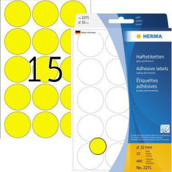 HERMA Markierungspunkt 2271 32mm gelb 480 St. Pack. HERMA Markierungspunkt 2271 32mm gelb 480 St. Pack.