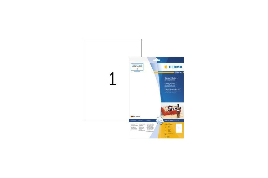 HERMA Etikett 8895 210x297mm weiß 10 St. Pack. HERMA Etikett 8895 210x297mm weiß 10 St. Pack.