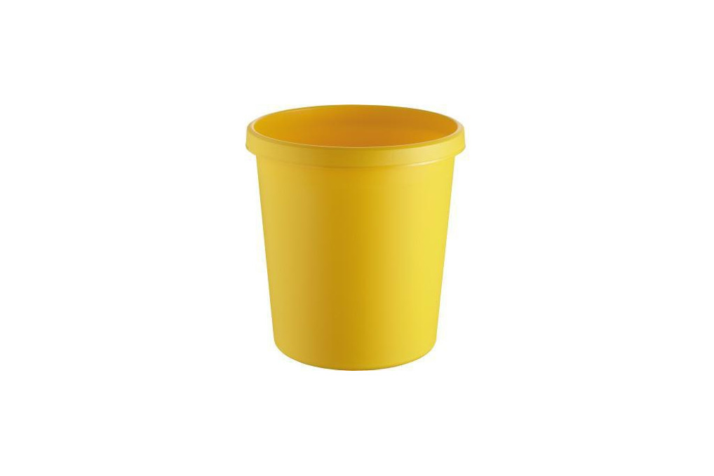 helit Papierkorb H6105818 18l rund Kunststoff gelb