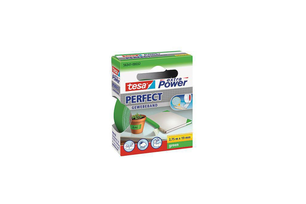 tesa Gewebeband Extra Power Perfect 56341 00032 19mmx2,75m grün
