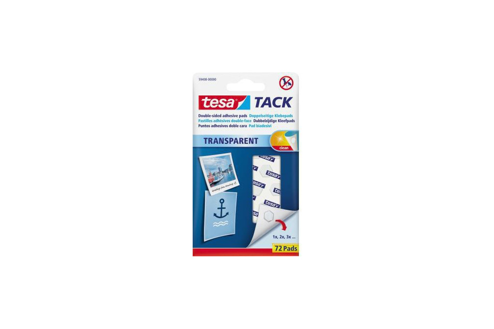 tesa Klebepad Tack 59408 00000 10x10mm transparent 72 St. Pack.