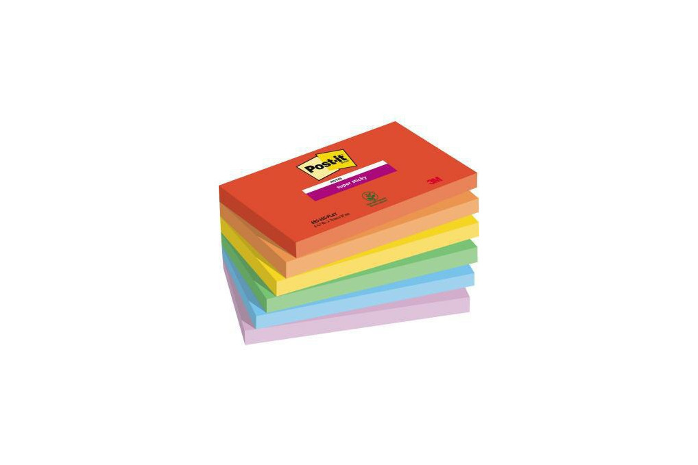 Post it Haftnotiz Super Sticky 655 6SS PLAY 127x76mm sort 6St.