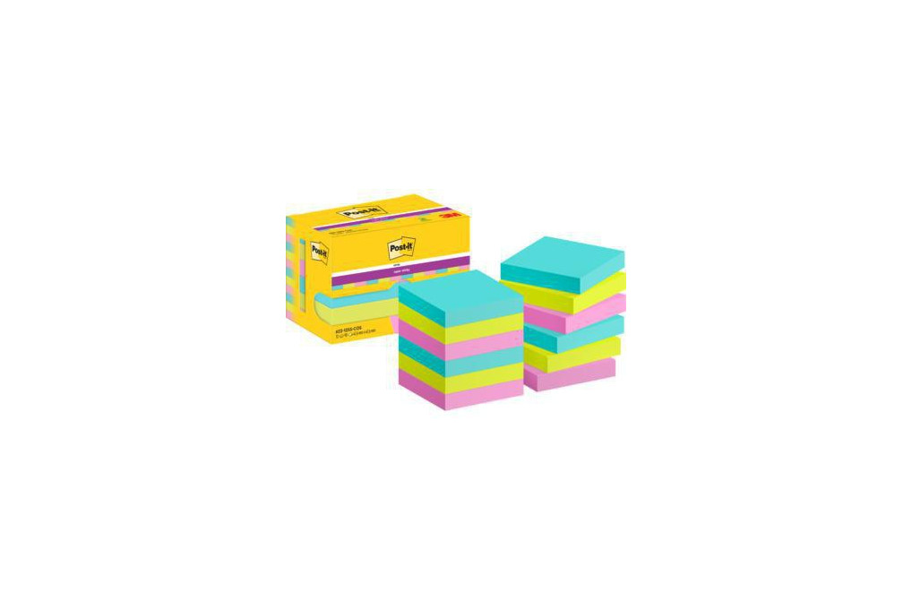 Post it Haftnotiz 622 12SS COS 47,6x47,6mm 90Bl sort 12St