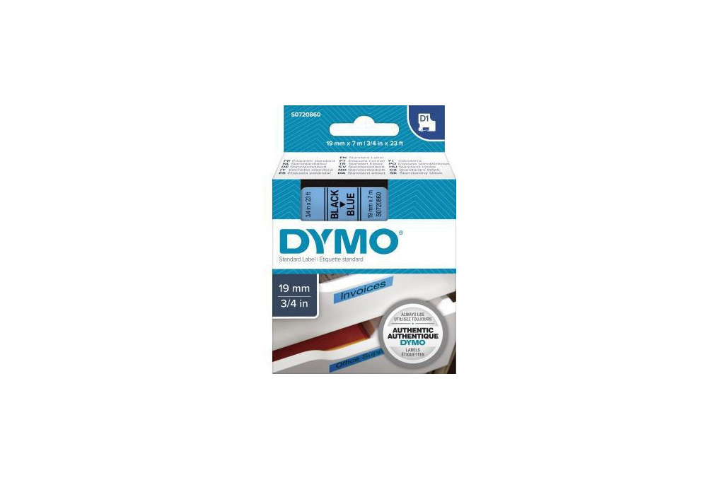 DYMO Schriftbandkassette D1 S0720860 19mmx7m sw auf bl