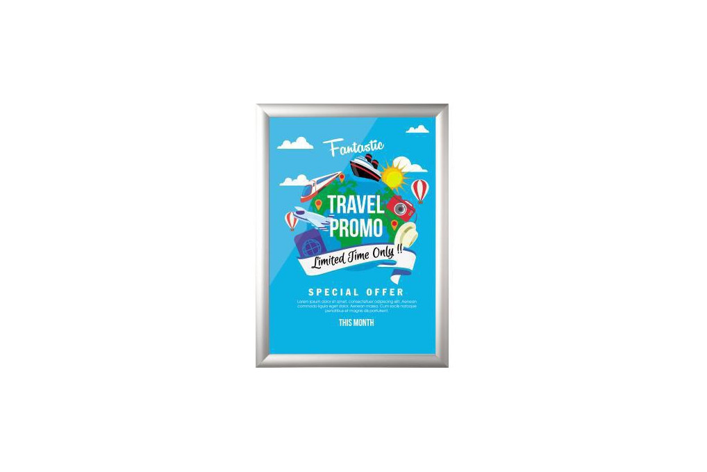 Bi office Wandprospekthalter VT720415370 A4 Klapprahmen silber