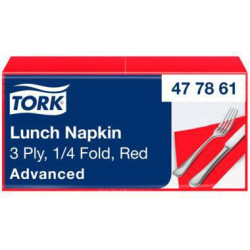 Tork Serviette 477861 33x33cm 3lg. 1 4 Falz rot 150 St. Pack.
