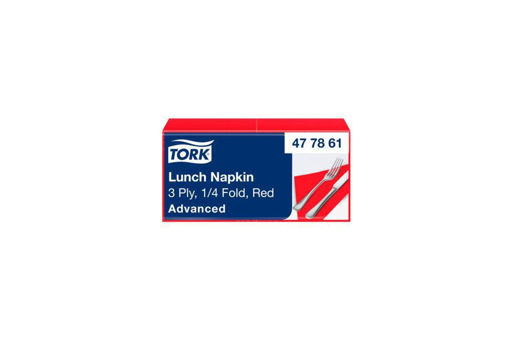 Tork Serviette 477861 33x33cm 3lg. 1 4 Falz rot 150 St. Pack.