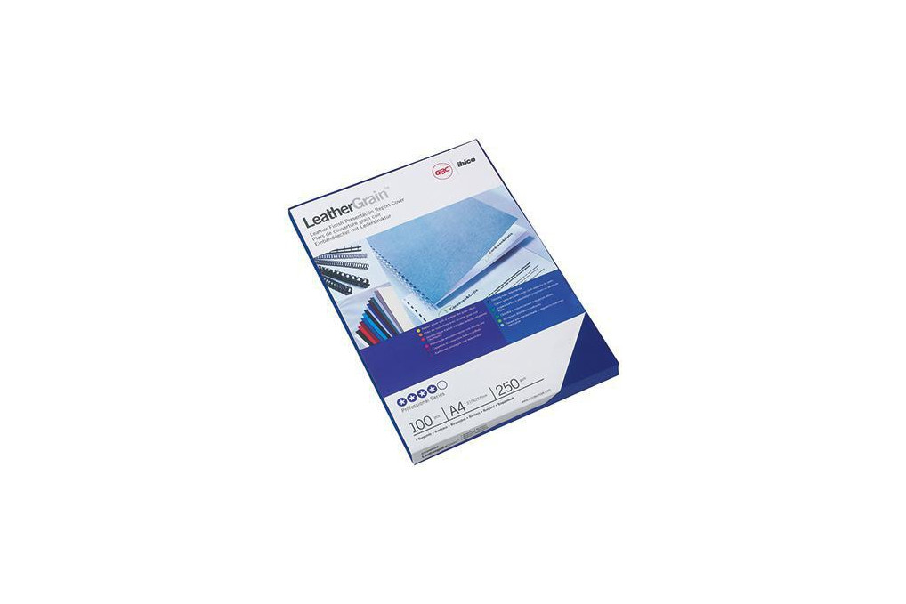 GBC Einbanddeckel LeatherGrain CE040029 DIN A4 blau 100 St. Pack.