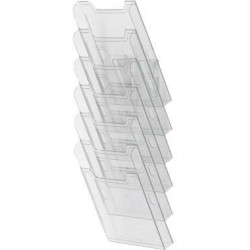 Exacompta Wandprospekthalter 64758D A4 hoch 6Fächer transparent