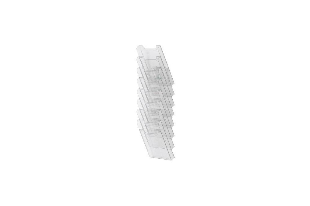 Exacompta Wandprospekthalter 64858D A4 hoch 8Fächer transparent