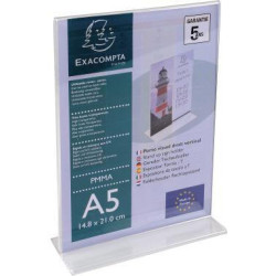 Exacompta Prospekthalter 85158D T Form PMMA A5