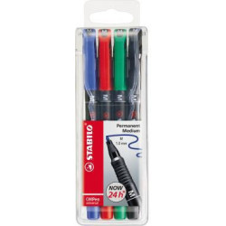 STABILO Folienschreiber OHPen 843 4 M 1mm perm. sort. 4St. STABILO Folienschreiber OHPen 843 4 M 1mm perm. sort. 4St.