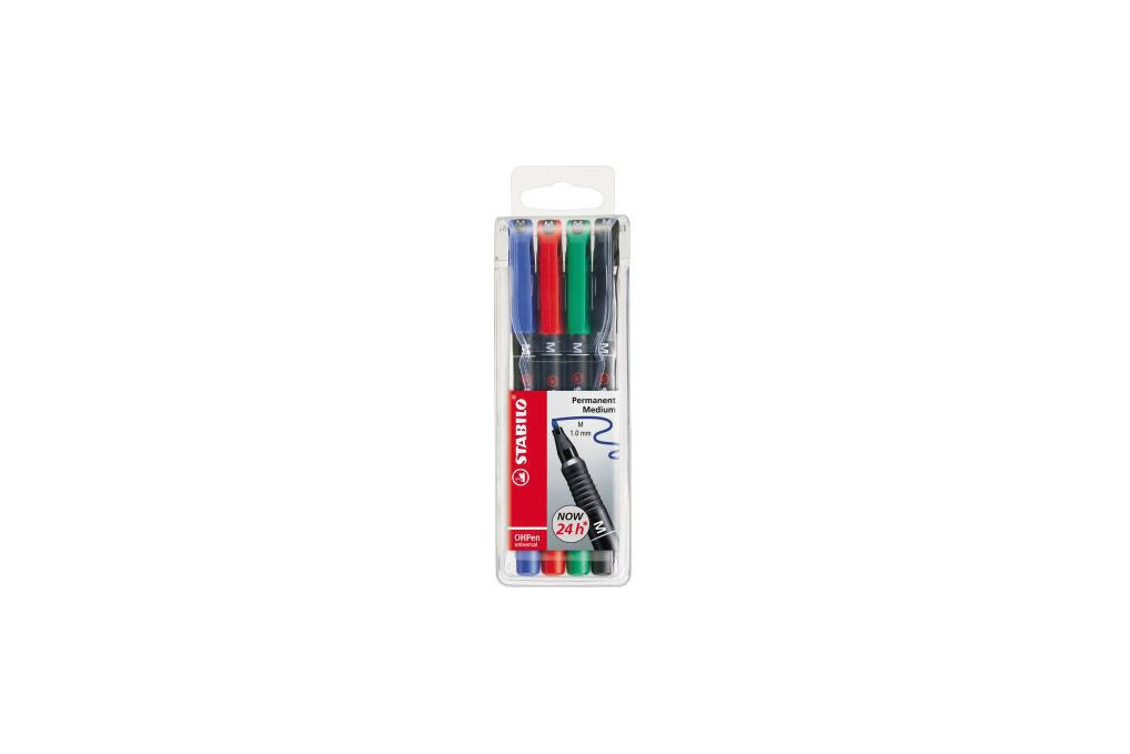 STABILO Folienschreiber OHPen 843 4 M 1mm perm. sort. 4St.