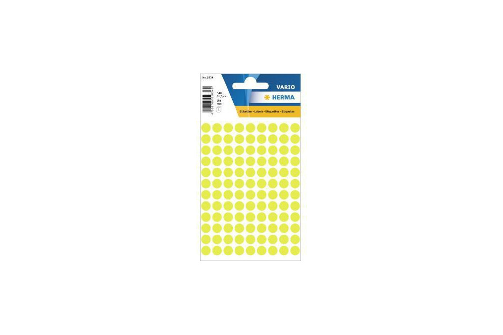 HERMA Markierungspunkt 1834 8mm leuchtgelb 540 St. Pack. HERMA Markierungspunkt 1834 8mm leuchtgelb 540 St. Pack.