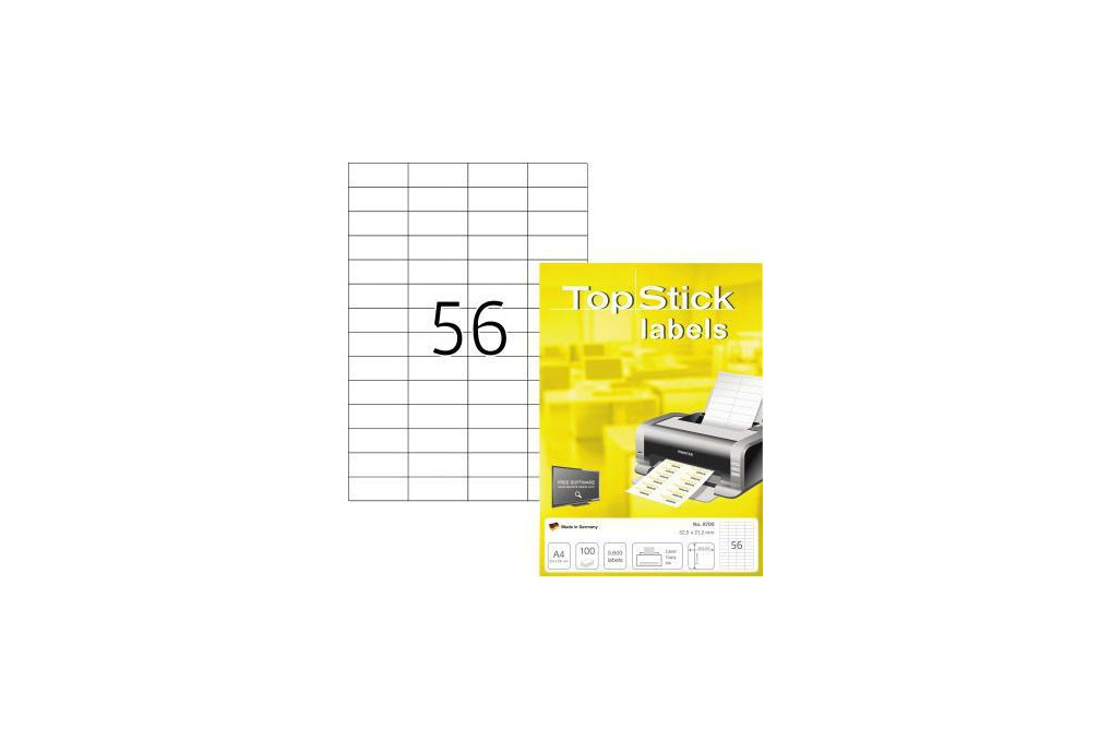 Etikett Top Stick 8700 52,5x21,2mm weiß 5.600 St. Pack.