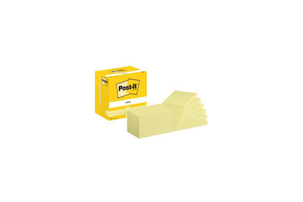 Post it Haftnotiz 655 CY 76x127mm 100Bl ge 12St