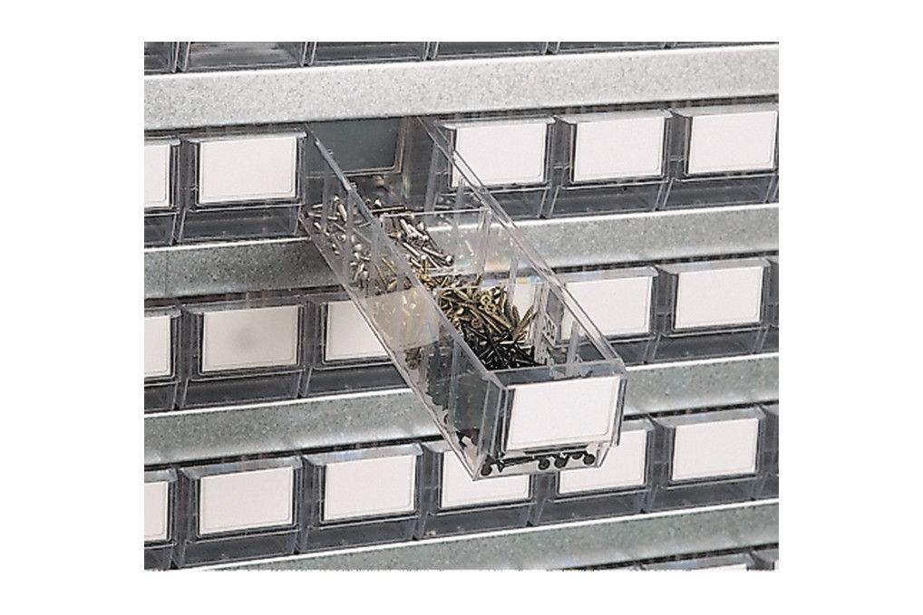 Steckregal H2000xB1000xT400mm Anbauregal 14 Böden 60x3, 15x4, 24xMK4 transp. TW Steckregal H2000xB1000xT400mm Anbauregal 14 Böden 60x3, 15x4, 24xMK4 transp. TW