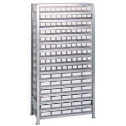 Steckregal H2000xB1000xT400mm Grundregal 16 Stahl Bd.90x3,30x4 transp.TECWERK