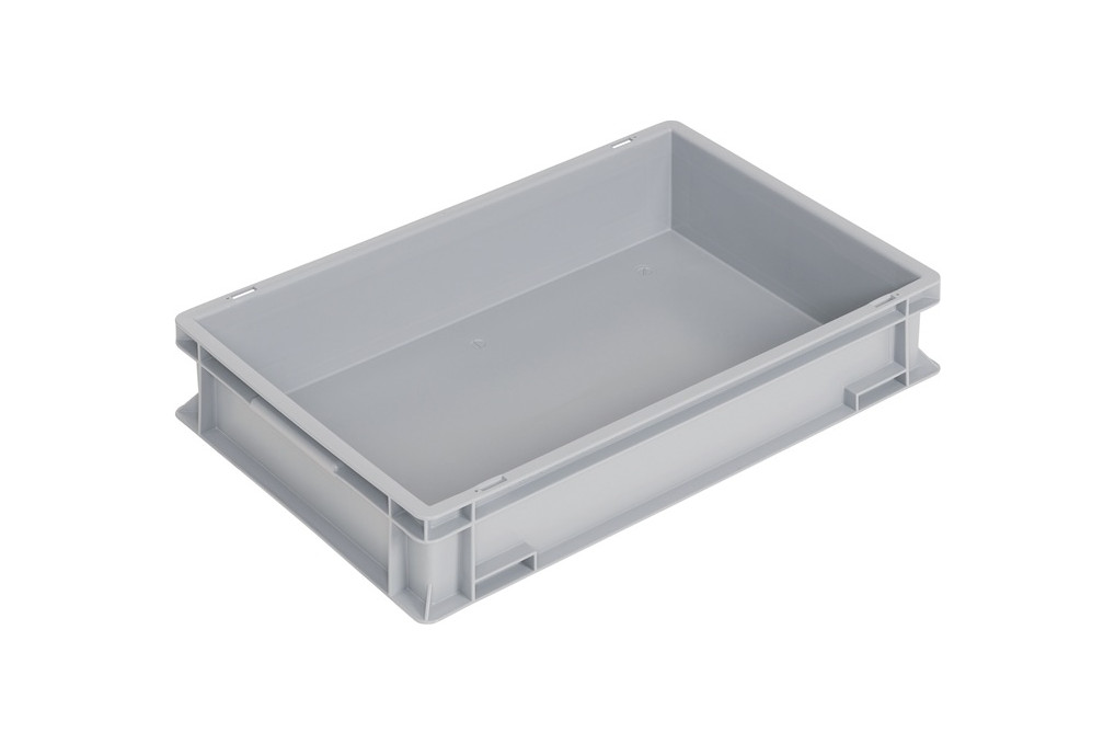 Transportbehälter L600xB400xH120mm grau PP Muschelgr.Seitenwände geschl.TECWERK