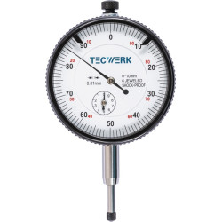 Messuhr DIN 878 10mm Abl.0,01mm m.Stoßschutz TECWERK Messuhr DIN 878 10mm Abl.0,01mm m.Stoßschutz TECWERK
