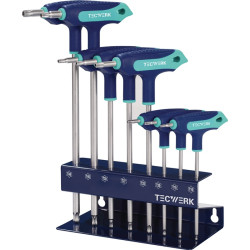Schraubendrehersatz m.Quergriffen TX10 TX45 Seitenabtr.m.Bohr.8 tlg.TECWERK