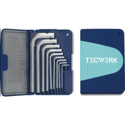 Winkelschraubendrehersatz 9 tlg.Klappkassette SW 1,5 10mm kurz S2 Stahl TECWERK