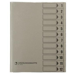 Bene Ordnungsmappe 83800GR DIN A4 12Fächer grau Bene Ordnungsmappe 83800GR DIN A4 12Fächer grau