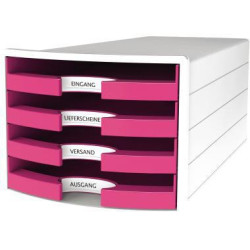 HAN Schubladenbox IMPULS 1013 56 DIN A4 C4 4Fächer offen ws pi HAN Schubladenbox IMPULS 1013 56 DIN A4 C4 4Fächer offen ws pi